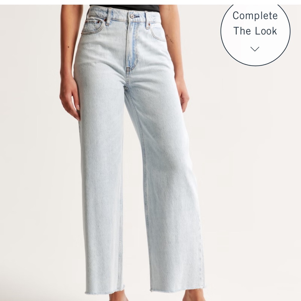 Abercrombie The Crop Wide Leg Jeans 26